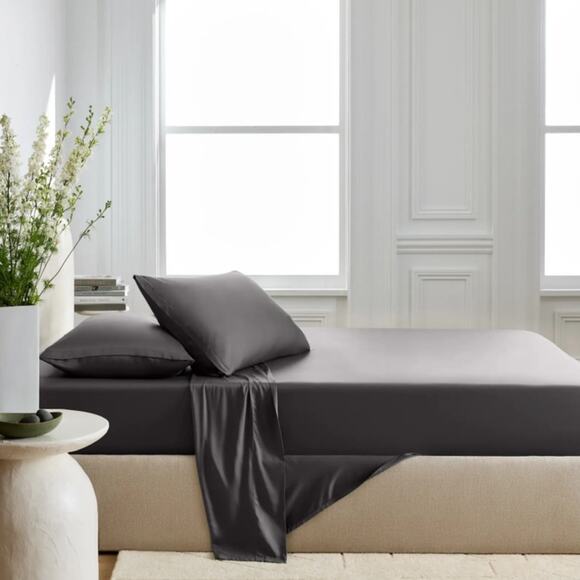 Quince Bamboo Sheet Set - King Size Charcoal Dark Gray NWOT - Picture 1 of 5
